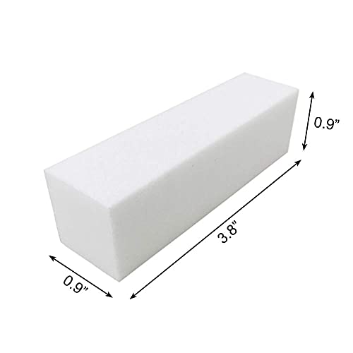 10 PCS White Nail Buffer Blocks - 4-Sided Nail Files for Acrylic Nails