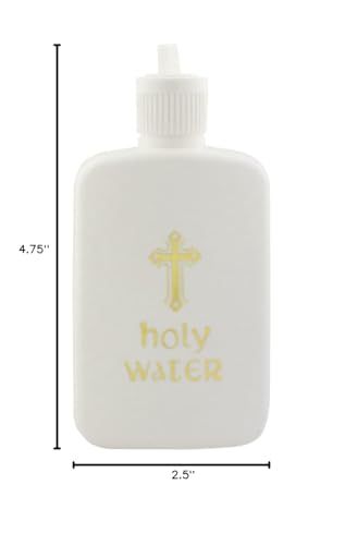 Refillable Holy Water Bottle with Gold Cross - 4oz