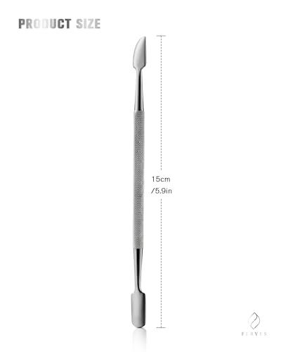 FERYES Dual-Ended Stainless Steel Cuticle Pushers for Manicure