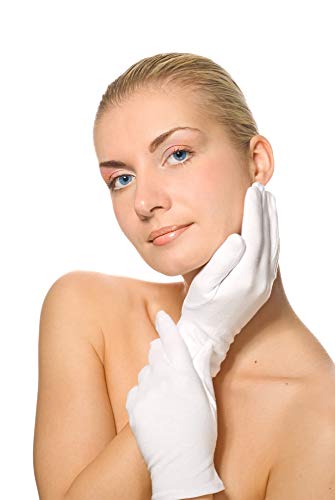 Selizo 3 Pairs White Cotton Gloves for Eczema & Dry Hands