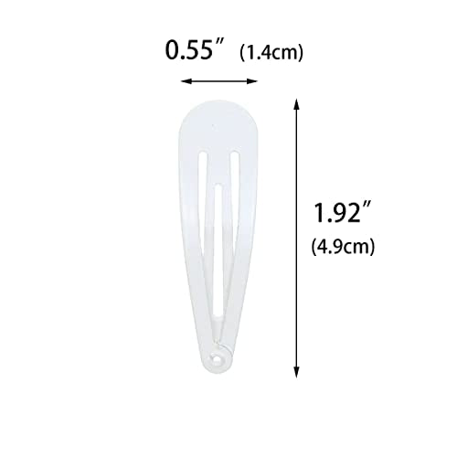 White Metal Snap Hair Clips - 40 Pack, 2 Inch Barrettes for Women
