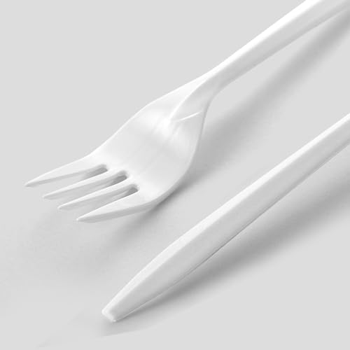 700 Count Medium Weight Disposable Plastic Forks - BPA-Free & Reusable