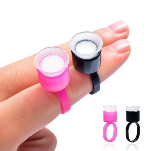 50 Pigment Ring Caps with Sponge for Microblading & Makeup