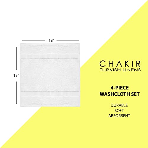 Chakir Turkish Linens 100% Cotton Washcloths | 4-Piece Set