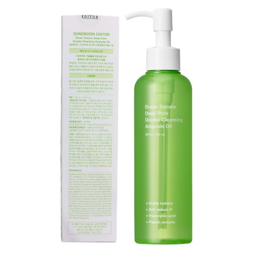 SUNGBOON EDITOR Green Tomato Cleansing Oil - Makeup Remover & Blackhead Treatment, 7.05 fl oz