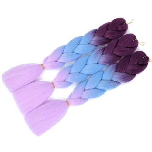 FEEL ME 24-Inch Jumbo Ombre Braiding Hair Extensions, 3-Pack Synthetic Fiber