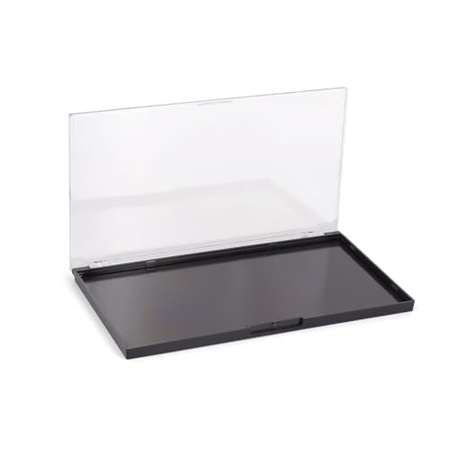Magnetic Makeup Palette with Clear Top, 3Pack Empty Eyeshadow Pan Dispensing Storage Box with 60Pcs Adhesive Metal Stickers for DIY Cosmetics Lipstick Blush Powder-7.71¡±X4.33¡±Palette