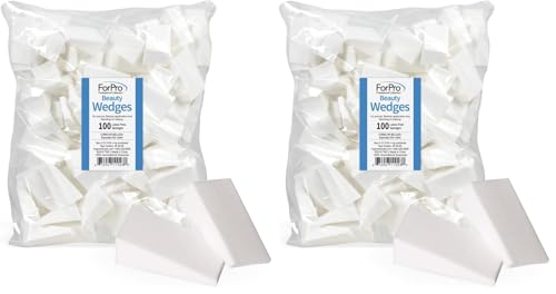 ForPro Professional Beauty Wedges - 100 Count (Pack of 2) Latex-Free Makeup Sponges