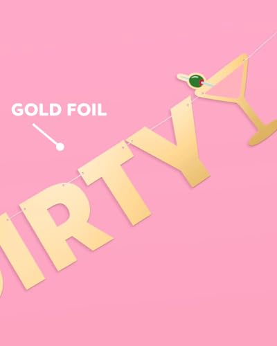 Gold Foil Extra Dirty Martini Banner - 5ft Bachelorette Party Decor