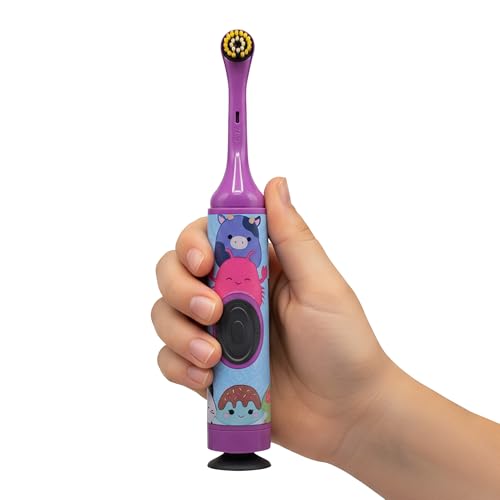 GUM Squishmallows Kids Battery Power Electric Toothbrush - Soft Bristles, Oscillating Head, 2-Pack