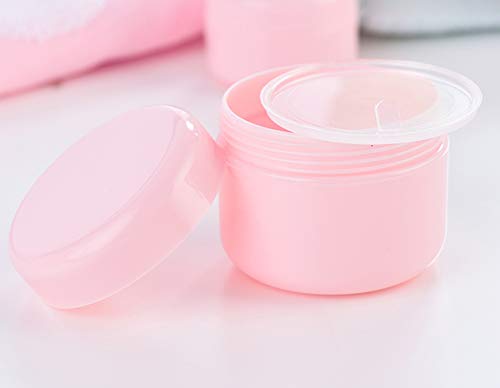 Pink Refillable Plastic Makeup Jars - 5oz Set of 3 for Cosmetics & Skincare