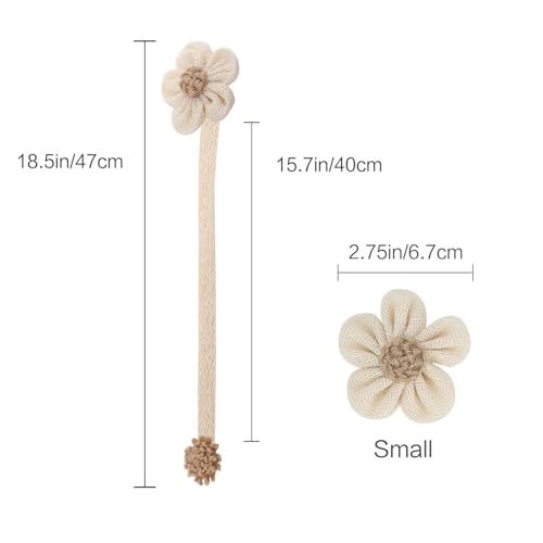Lewondr Magnetic Sunflower Curtain Holdbacks - 2 Pieces, Cream & Beige
