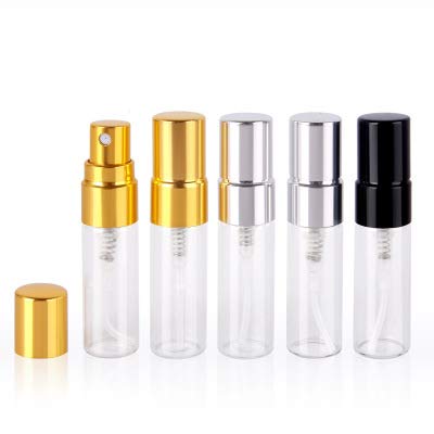 Gold 3ml Refillable Glass Spray Bottle - Mini Perfume Atomizer (20pcs)