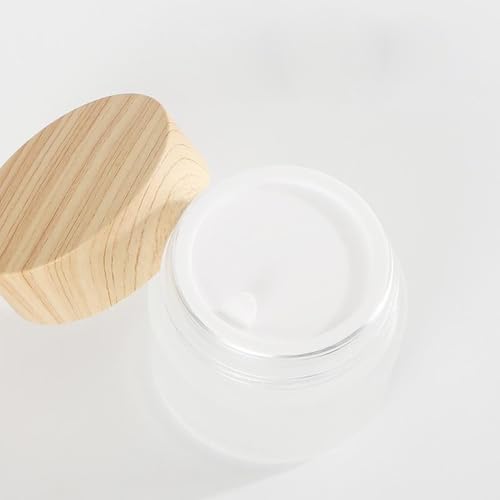 2oz Frosted Glass Jars - 6 Pack Refillable Cosmetic Containers