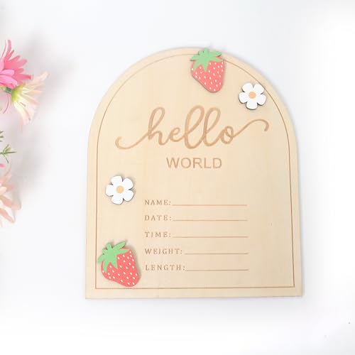 KOJIN Strawberry Rustic Welcome Sign - Handcrafted Wooden Decor