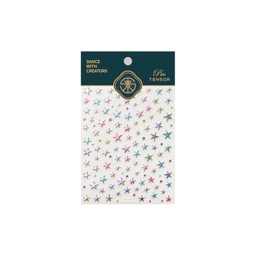 5D Embossed Holographic Star Nail Stickers - Self-Adhesive Nail Art Decals