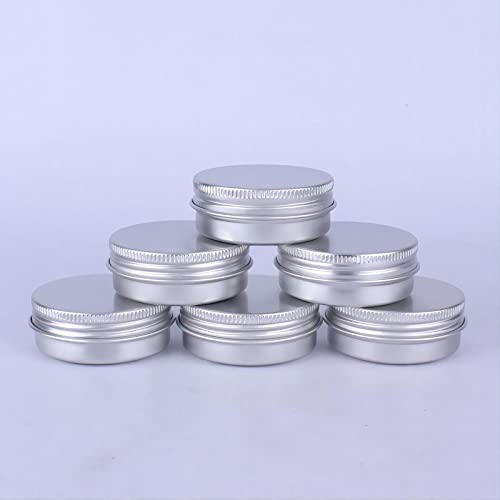 CDZHH Silver 1oz Aluminum Round Storage Jars with Screw Top Lids – 12pcs for Lip Balm, Cosmetics, Tea & More (Variation: Silver-12pcs)