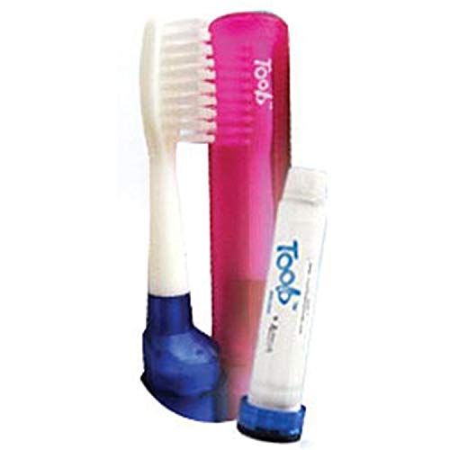 Aurelle Travel Toothbrush with Refillable Toothpaste Tube & Case