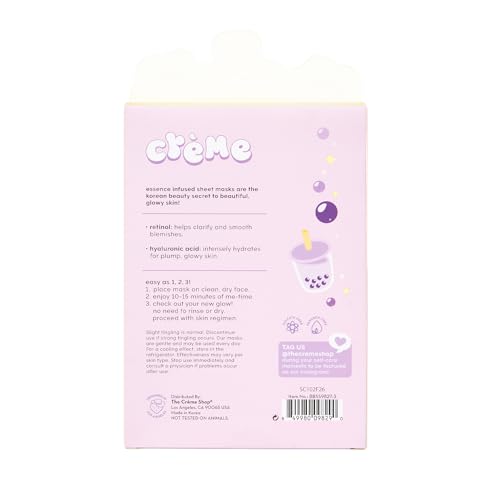The Crème Shop Boba Bears Essence Sheet Masks - 3 Pack