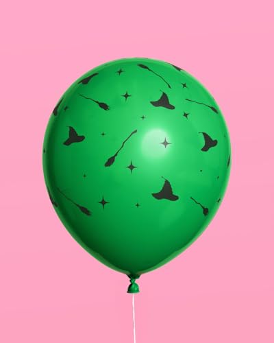 24pk Pink & Green Witch Latex Balloons - 12" Party Decor