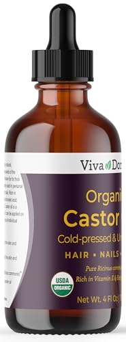 Viva Doria Organic Castor Oil 4 Fl Oz - Cold Pressed & Vegan