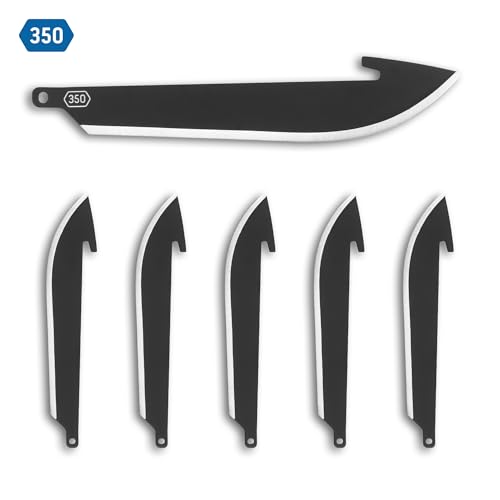 Outdoor Edge 3.5" Black Drop-Point Replacement Blades - 6-Pack