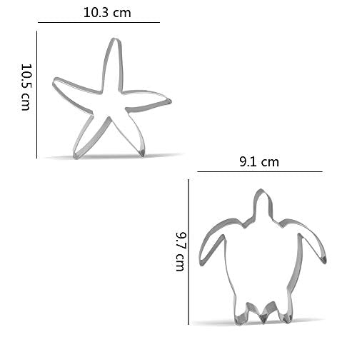 Stainless Steel Sea Creatures Cookie Cutters Set - 8 Pieces