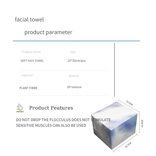 Disposable Biodegradable Face Towels - Soft Skin-Friendly Washcloths for Sensitive Skin, 50 Sheets (AMZVEZO)