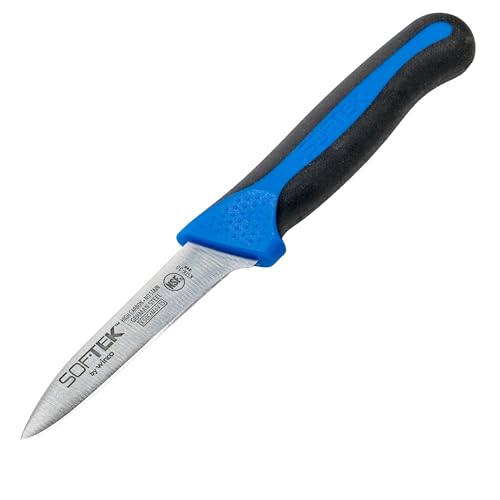 Winco SofTek 3.25" German Steel Paring Knife Set of 2 - Ergonomic Handle
