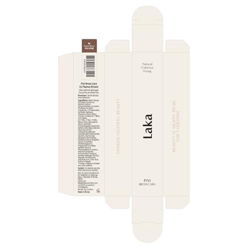 Laka Pixi Eyebrow Mascara 8g - 01 Peanut Brown, Clump-Free Brow Gel
