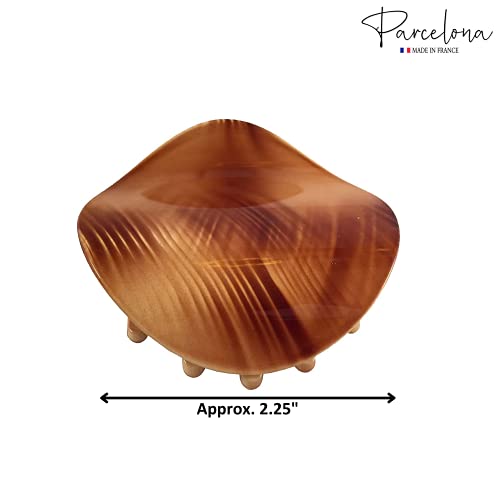 Parcelona France 2.75" Beige Wave Hair Claw for Fine or Thin Hair