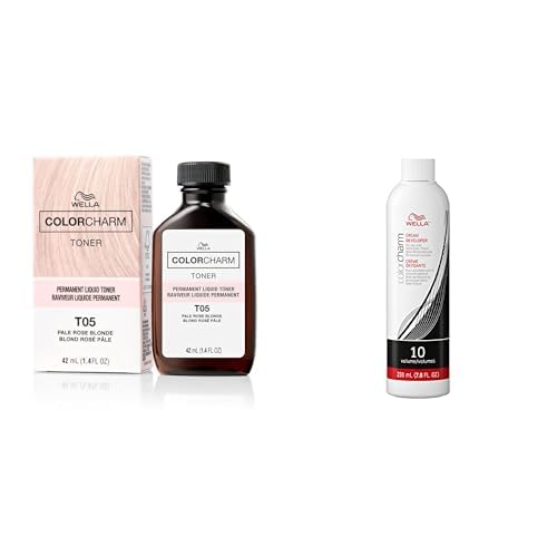 WELLA Colorcharm Permanent Liquid Toner for Blonde Hair, Neutralize Brass, Vegan & Paraben-Free Bundle