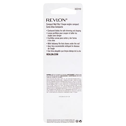 Revlon Compact Nail Clipper Set - Silver, Pack of 2 with File