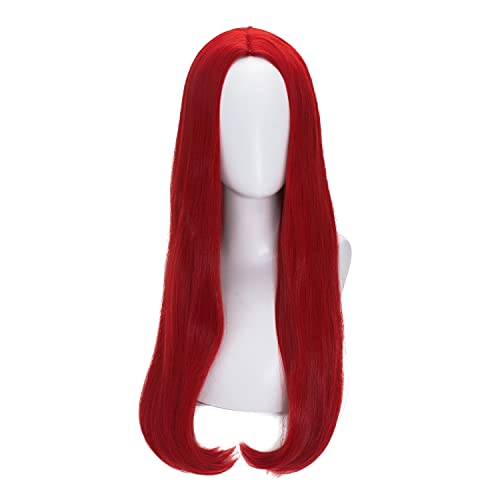 Long Red Synthetic Wig for Women - 27 Inch Straight Cosplay Hair