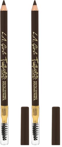 L.A. Girl Featherlite Brow Shaping Powder Pencil - Medium Brown (Pack of 2)