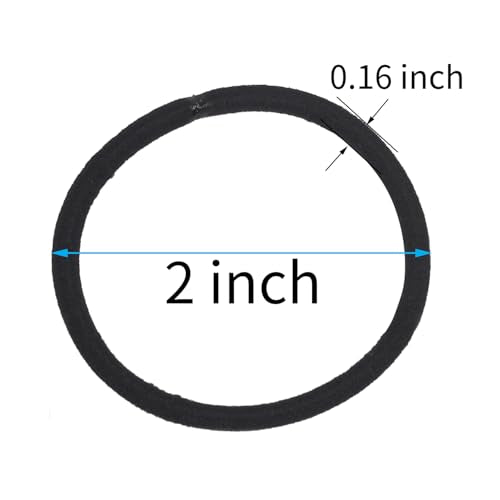 OUKUACC QFQ-114 Black Hair Ties - 120 Pack, 2 Inch Elastic Ponytail Holders, No Damage, Ouchless Hair Elastics for Women & Men