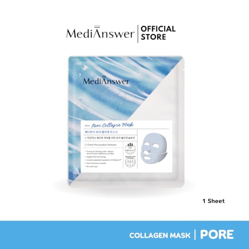 MediAnswer Pore Clarifying Collagen Mask - 5 Sheets for Summer Skin