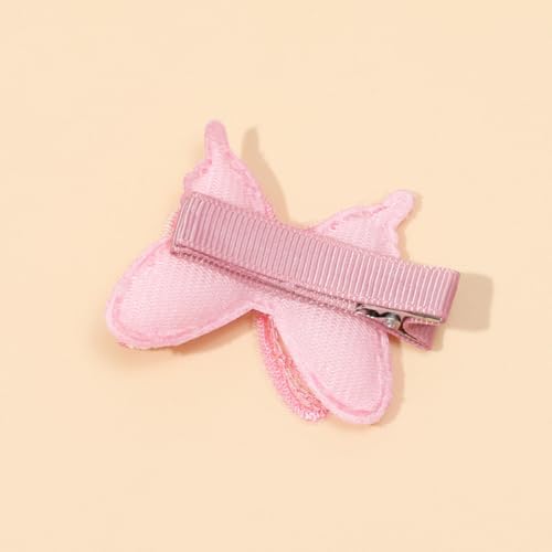 YYKITCHEN D Small Butterfly Hair Clips for Girls - 5 Colorful Ribbon Barrettes, Summer & Spring Hair Accessories