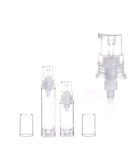 15 Pcs Clear Airless Lotion Pump Bottles - 10ml Travel Containers