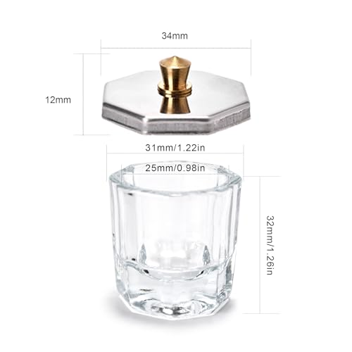 2-Pack Crystal Glass Dappen Dishes with Stainless Steel Lids