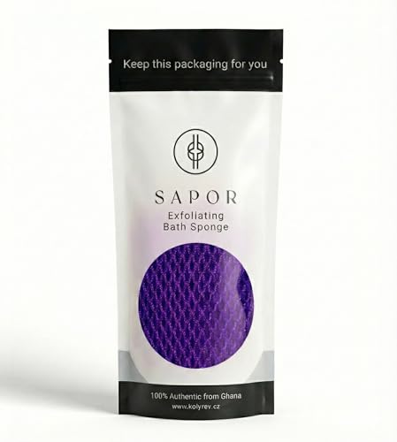Sapor African Exfoliating Shower Sponge - Violet by Holy Raw
