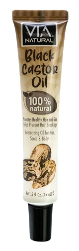 Via Natural 100% Pure Black Castor Oil - 1.5 Fl Oz Moisturizing Oil