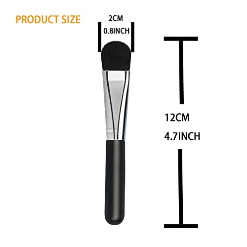 Ksvsonrvi Soft Bristles Facial Mask Application Brush Black+Silver - Man-made Fiber Cosmetic Tool