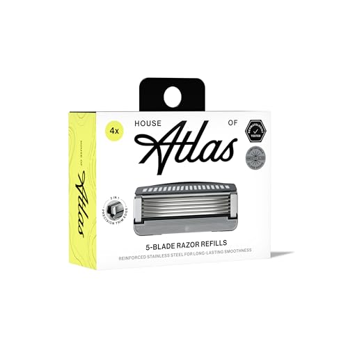 House of Atlas Men's Razor Blade Refills - 5-Blade Precision Edge (4 Ct)