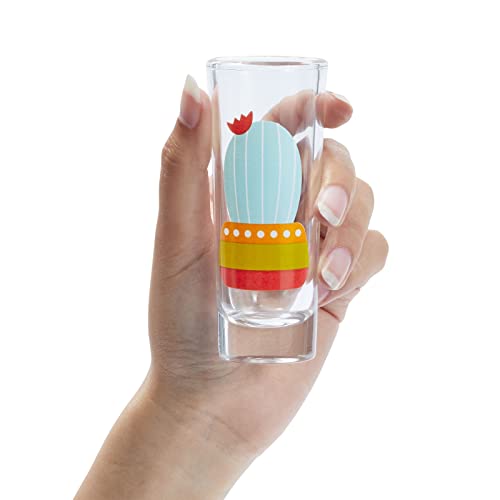 Cactus Shot Glasses Set - 5-Pack, 2 Oz Colorful Tequila Glasses