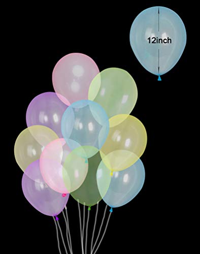 100pcs 12-Inch Transparent Crystal Pastel Latex Balloons