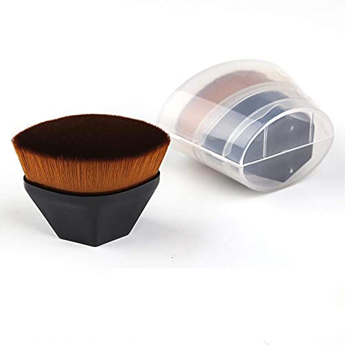 QUEMISS 2PC Flat Top Kabuki Foundation Makeup Brush Set - High-Density, Soft Synthetic Bristles