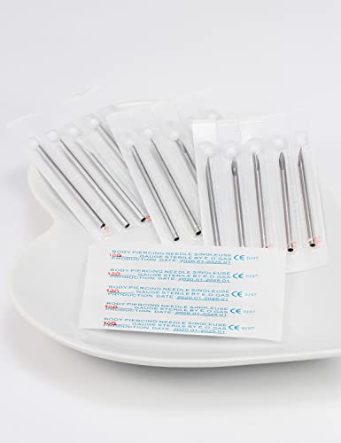 Vsnnsns 10G Surgical Steel Piercing Needles for Nose Septum Lip Tongue & Eyebrow Jewelry