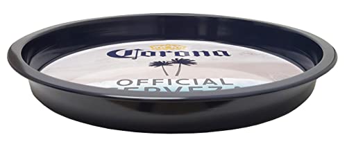 Large Round Corona Beverage Tray - 12.25" Tin Serving Tray