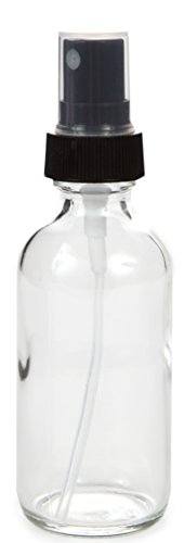 Vivaplex 2 oz Clear Glass Spray Bottles with Fine Mist Sprayers - 6 Pack